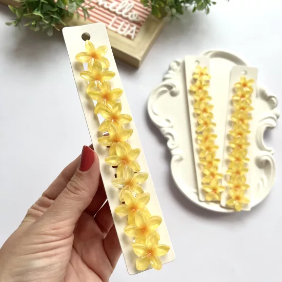 Sarı çiçek 10lu saç küpesi