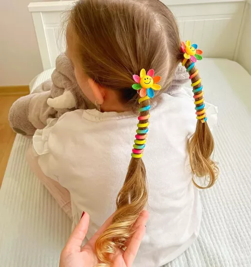 Çiçek detaylı yay toka çifti