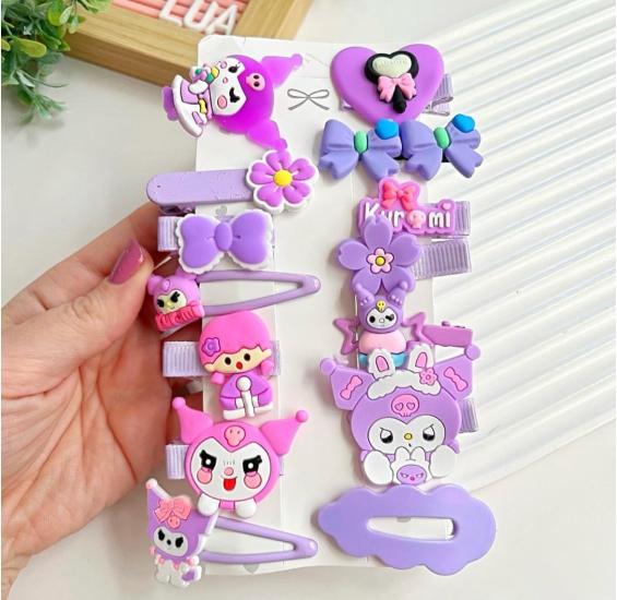 Kuromi figürlü karışık toka seti