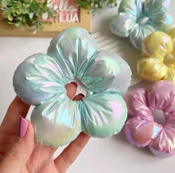 Puffy çiçek lastik toka adet