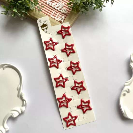 10lu kırmızı yıldız çıtçıt toka