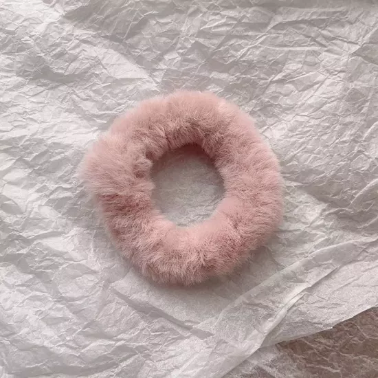 Koyu pembe peluş lastik toka adet