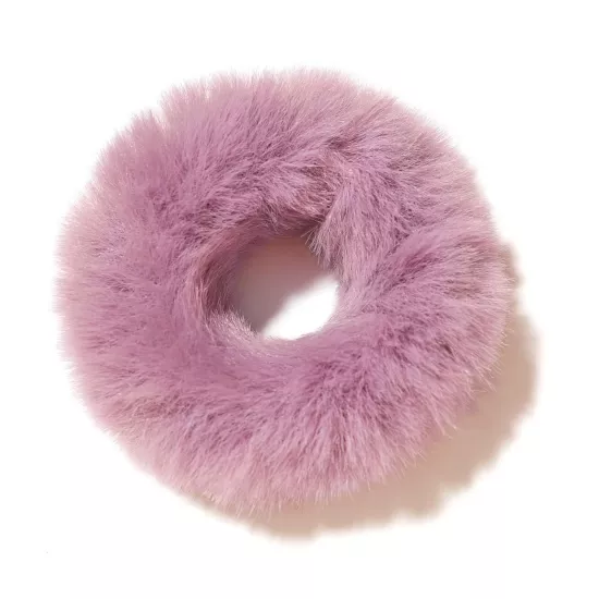Lila peluş lastik toka adet
