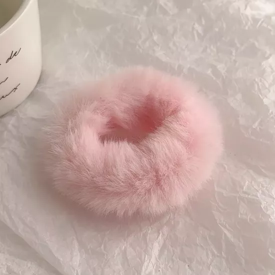 Açık pembe peluş lastik toka adet