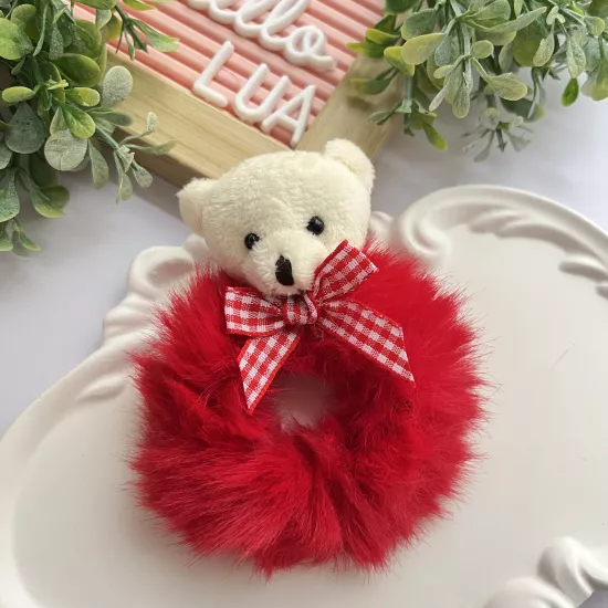 Ayıcık figürlü peluş lastik toka adet